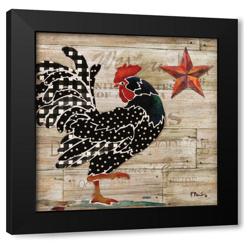 Farmhouse Rooster I Black Modern Wood Framed Art Print with Double Matting by Brent, Paul