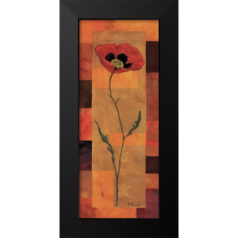 Goa Poppy Panel I Black Modern Wood Framed Art Print by Brent, Paul