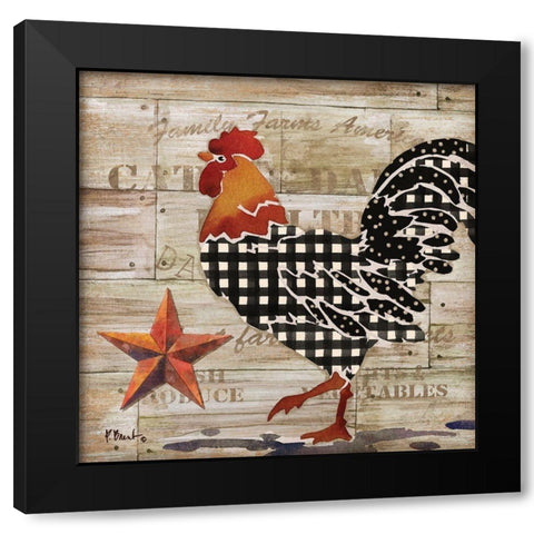 Farmhouse Rooster II Black Modern Wood Framed Art Print with Double Matting by Brent, Paul