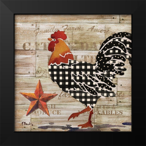 Farmhouse Rooster II Black Modern Wood Framed Art Print by Brent, Paul
