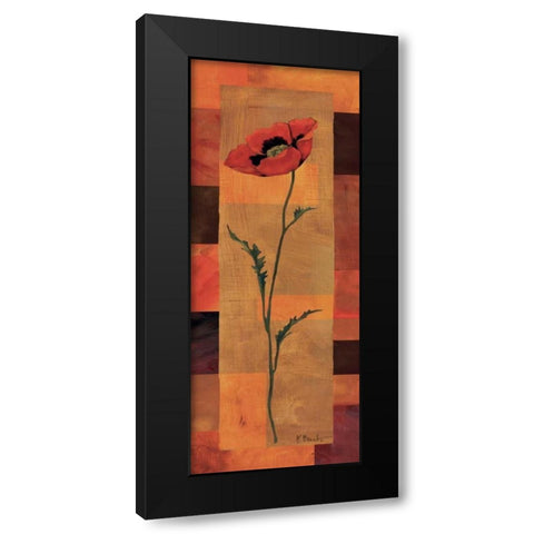 Goa Poppy Panel II Black Modern Wood Framed Art Print with Double Matting by Brent, Paul