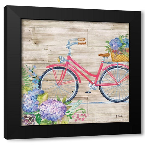 Petal Pusher II Black Modern Wood Framed Art Print with Double Matting by Brent, Paul