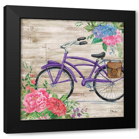Petal Pusher IV Black Modern Wood Framed Art Print by Brent, Paul
