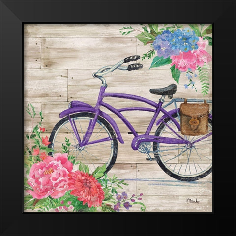 Petal Pusher IV Black Modern Wood Framed Art Print by Brent, Paul