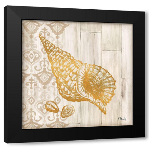 Saint Tropez Shells I Black Modern Wood Framed Art Print with Double Matting by Brent, Paul
