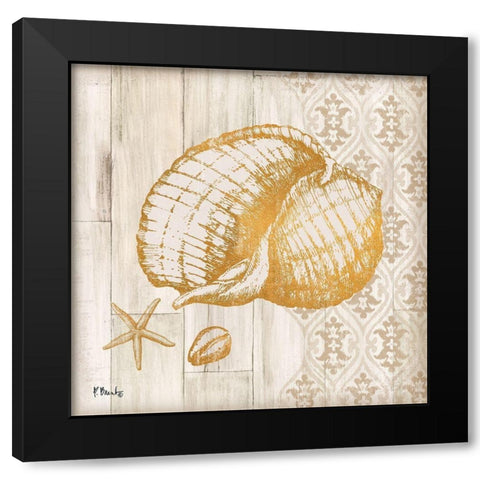 Saint Tropez Shells II Black Modern Wood Framed Art Print by Brent, Paul