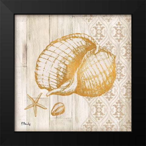 Saint Tropez Shells II Black Modern Wood Framed Art Print by Brent, Paul