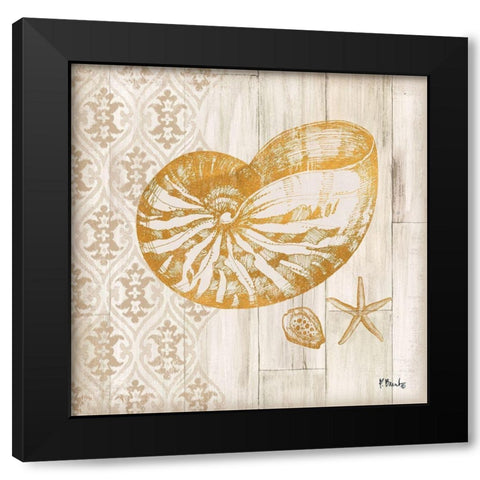 Saint Tropez Shells III Black Modern Wood Framed Art Print with Double Matting by Brent, Paul