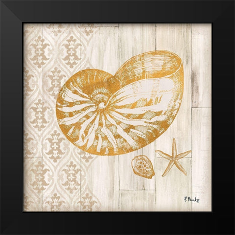 Saint Tropez Shells III Black Modern Wood Framed Art Print by Brent, Paul