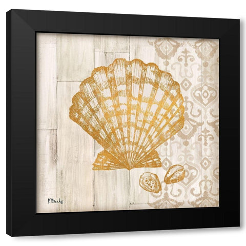 Saint Tropez Shells IV Black Modern Wood Framed Art Print by Brent, Paul