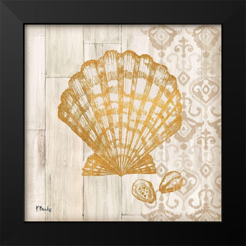 Saint Tropez Shells IV Black Modern Wood Framed Art Print by Brent, Paul