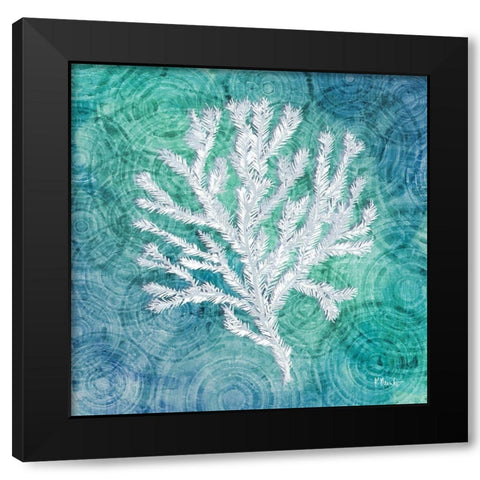 Echoes Coral IV Black Modern Wood Framed Art Print with Double Matting by Brent, Paul