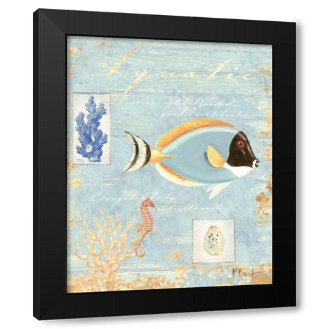 Aquatic Black Modern Wood Framed Art Print with Double Matting by Brent, Paul