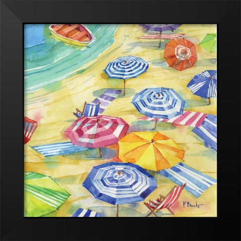 Umbrella Cove II Black Modern Wood Framed Art Print by Brent, Paul