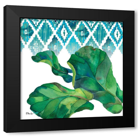 Palm Fronds II Black Modern Wood Framed Art Print with Double Matting by Brent, Paul