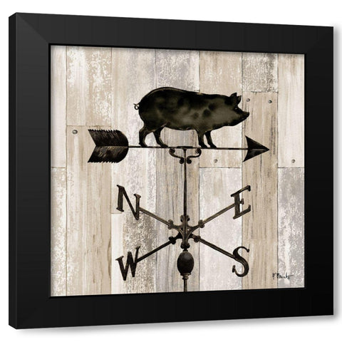 Wrought Iron Vanes I Black Modern Wood Framed Art Print with Double Matting by Brent, Paul