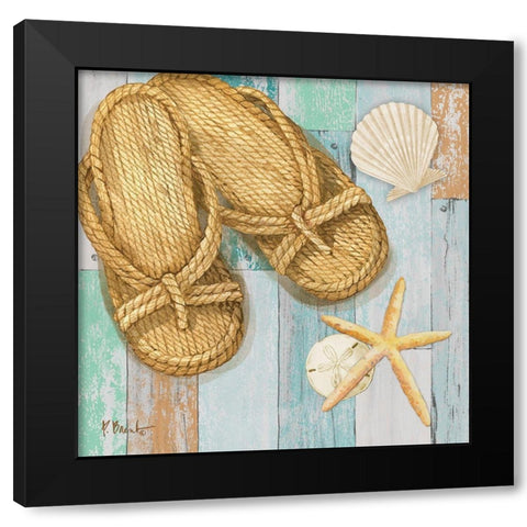 Braided Sandals I Black Modern Wood Framed Art Print with Double Matting by Brent, Paul