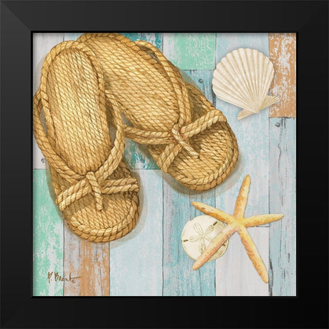Braided Sandals I Black Modern Wood Framed Art Print by Brent, Paul