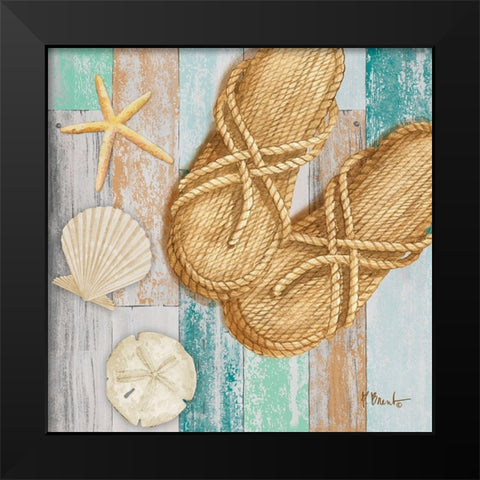 Braided Sandals II Black Modern Wood Framed Art Print by Brent, Paul