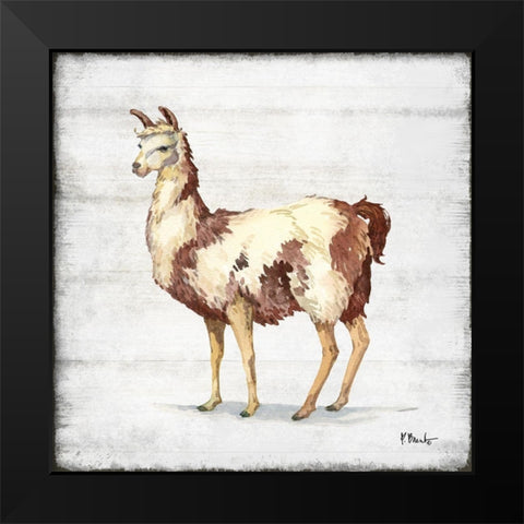 Farmhouse Llama II Black Modern Wood Framed Art Print by Brent, Paul