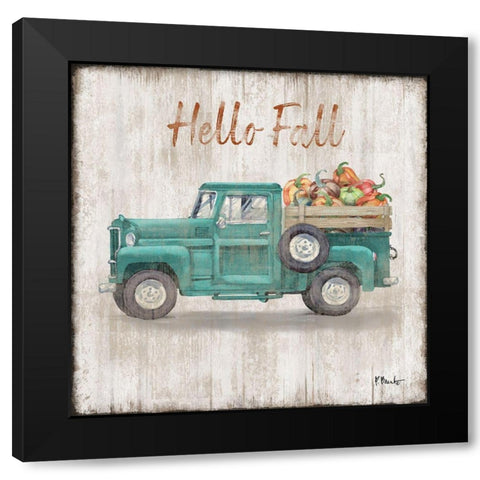 Truckin Into Fall Black Modern Wood Framed Art Print by Brent, Paul
