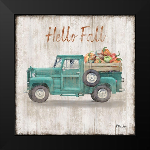 Truckin Into Fall Black Modern Wood Framed Art Print by Brent, Paul