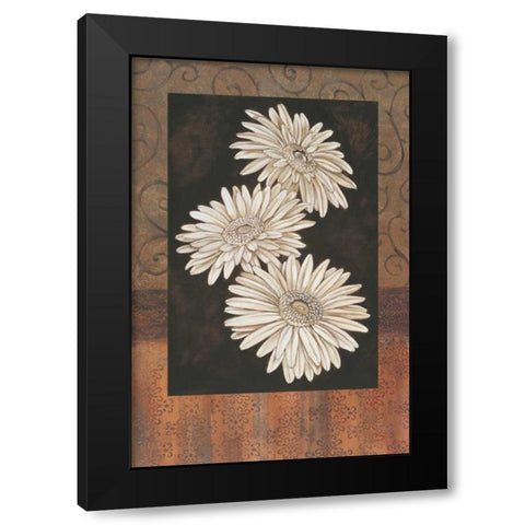 Santorini Daisies Black Modern Wood Framed Art Print by Brent, Paul