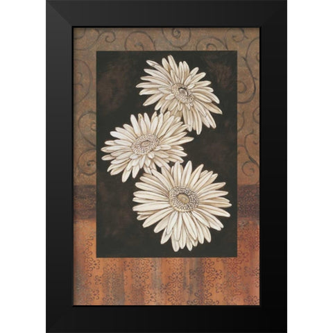 Santorini Daisies Black Modern Wood Framed Art Print by Brent, Paul