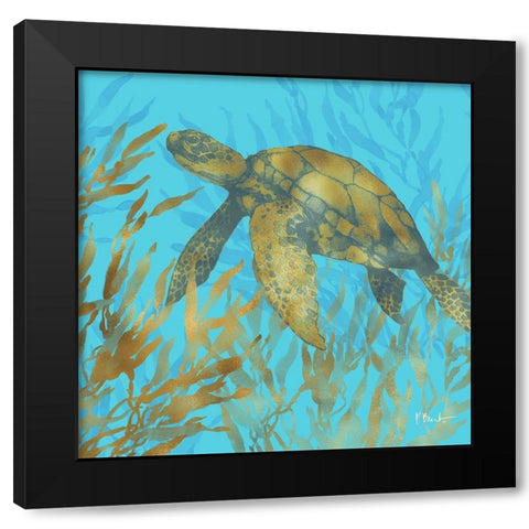 Cedar Key Turtle II Black Modern Wood Framed Art Print by Brent, Paul