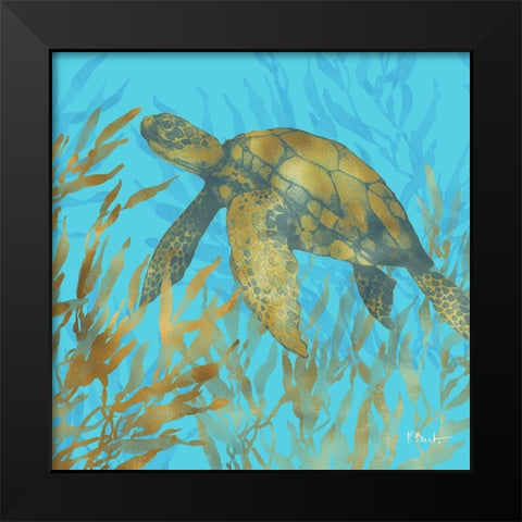 Cedar Key Turtle II Black Modern Wood Framed Art Print by Brent, Paul