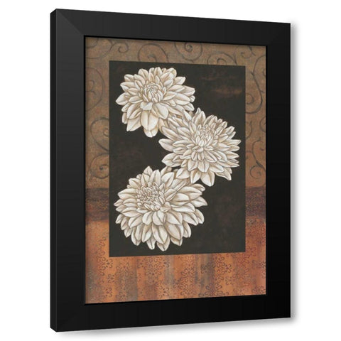 Santorini Dahlias Black Modern Wood Framed Art Print with Double Matting by Brent, Paul