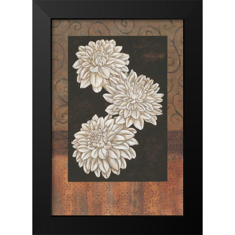 Santorini Dahlias Black Modern Wood Framed Art Print by Brent, Paul