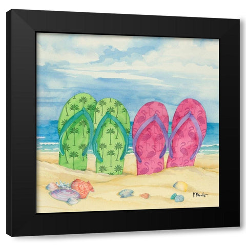 Toes in the Sand II Black Modern Wood Framed Art Print with Double Matting by Brent, Paul