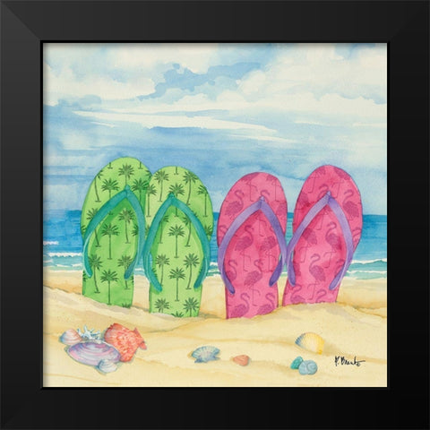 Toes in the Sand II Black Modern Wood Framed Art Print by Brent, Paul