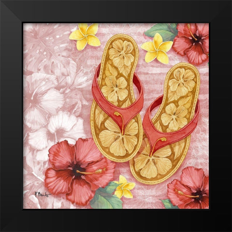 Key West Sandals I Black Modern Wood Framed Art Print by Brent, Paul
