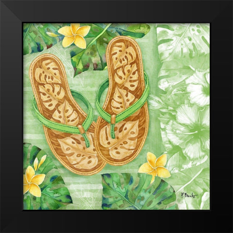 Key West Sandals II Black Modern Wood Framed Art Print by Brent, Paul
