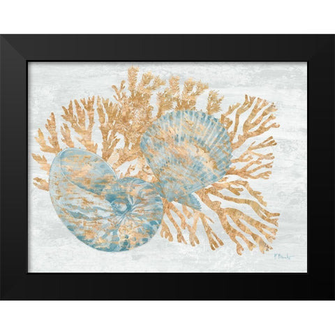Shimmering Shells I Black Modern Wood Framed Art Print by Brent, Paul