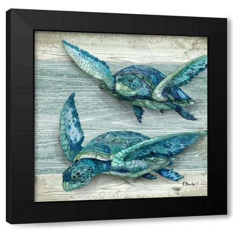 Northpoint Sealife IV Black Modern Wood Framed Art Print with Double Matting by Brent, Paul