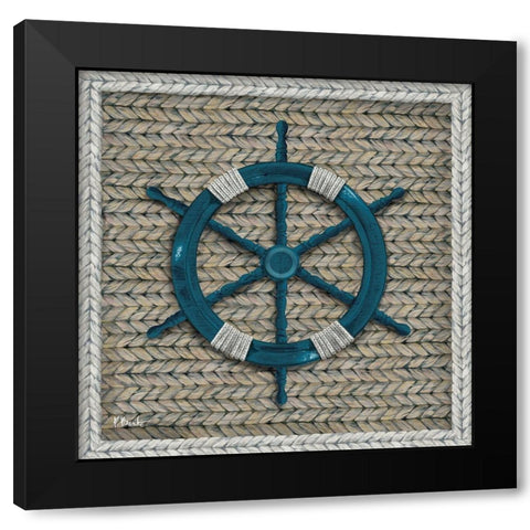 Nautical Basketweave I Black Modern Wood Framed Art Print with Double Matting by Brent, Paul