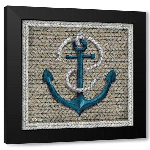 Nautical Basketweave II Black Modern Wood Framed Art Print by Brent, Paul
