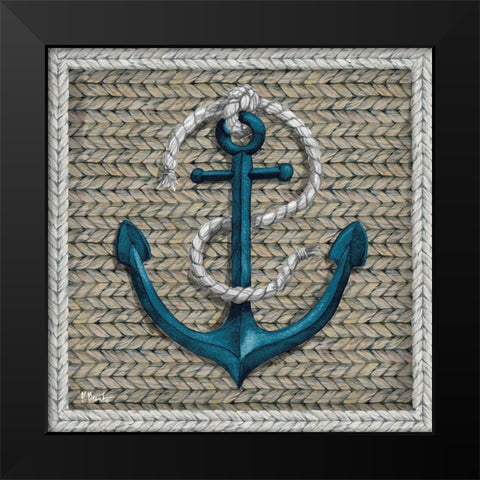 Nautical Basketweave II Black Modern Wood Framed Art Print by Brent, Paul