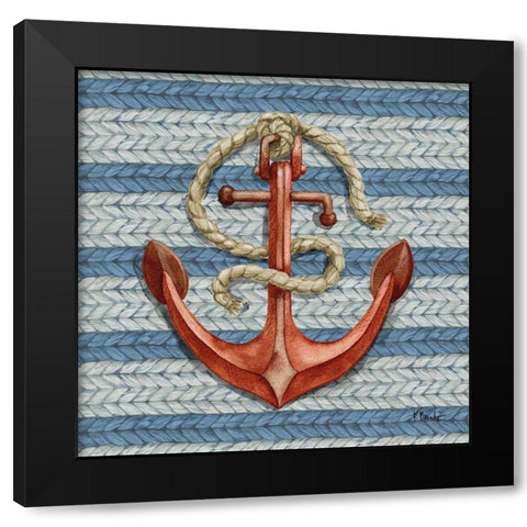 Nautical Basketweave III Black Modern Wood Framed Art Print by Brent, Paul