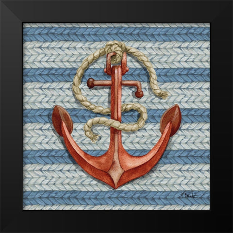 Nautical Basketweave III Black Modern Wood Framed Art Print by Brent, Paul