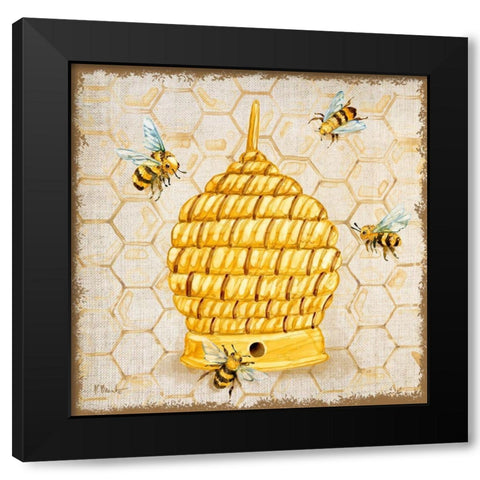 Honeybee Haven I Black Modern Wood Framed Art Print with Double Matting by Brent, Paul