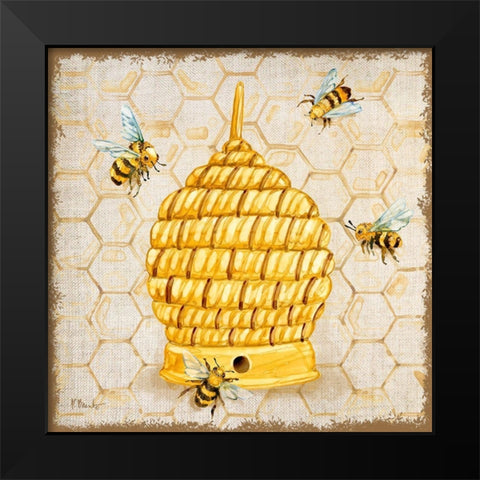 Honeybee Haven I Black Modern Wood Framed Art Print by Brent, Paul