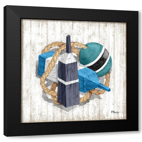 Fairhaven Buoys II Black Modern Wood Framed Art Print by Brent, Paul