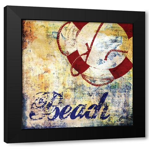 Nautical Motif II Black Modern Wood Framed Art Print with Double Matting by Brent, Paul