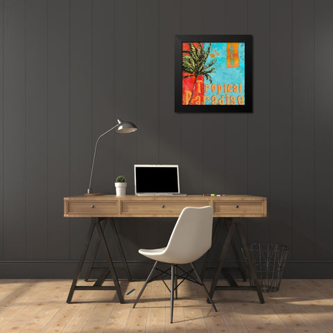 Rojo Palm I Black Modern Wood Framed Art Print by Brent, Paul
