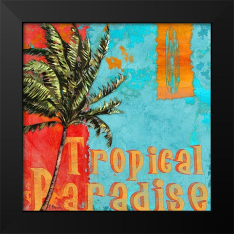Rojo Palm I Black Modern Wood Framed Art Print by Brent, Paul