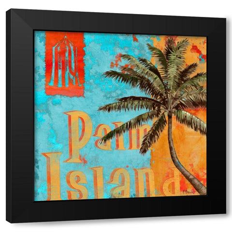 Rojo Palm II Black Modern Wood Framed Art Print with Double Matting by Brent, Paul